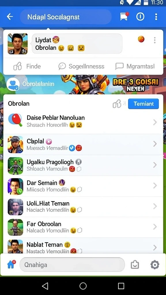 Penggunaan item upgrade untuk meningkatkan karakter.