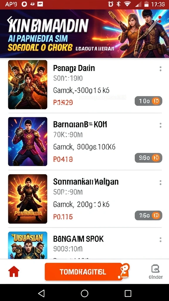 Gambar karakter unik yang dapat dimainkan.