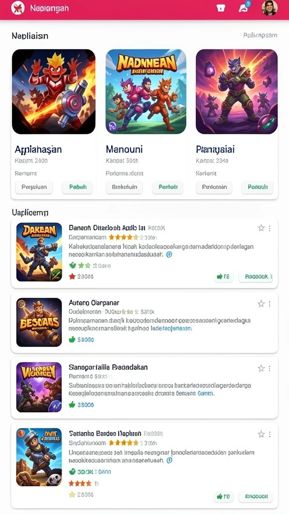 Karakter unik yang dapat dipilih untuk bermain.