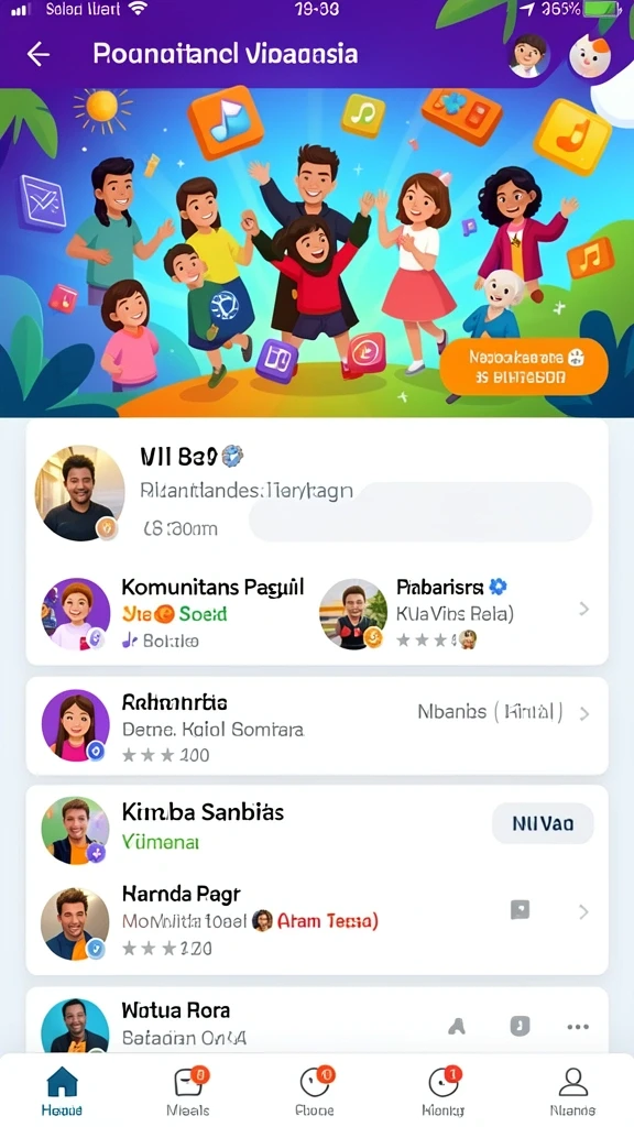 Tampilan awal yang menarik dan dinamis.