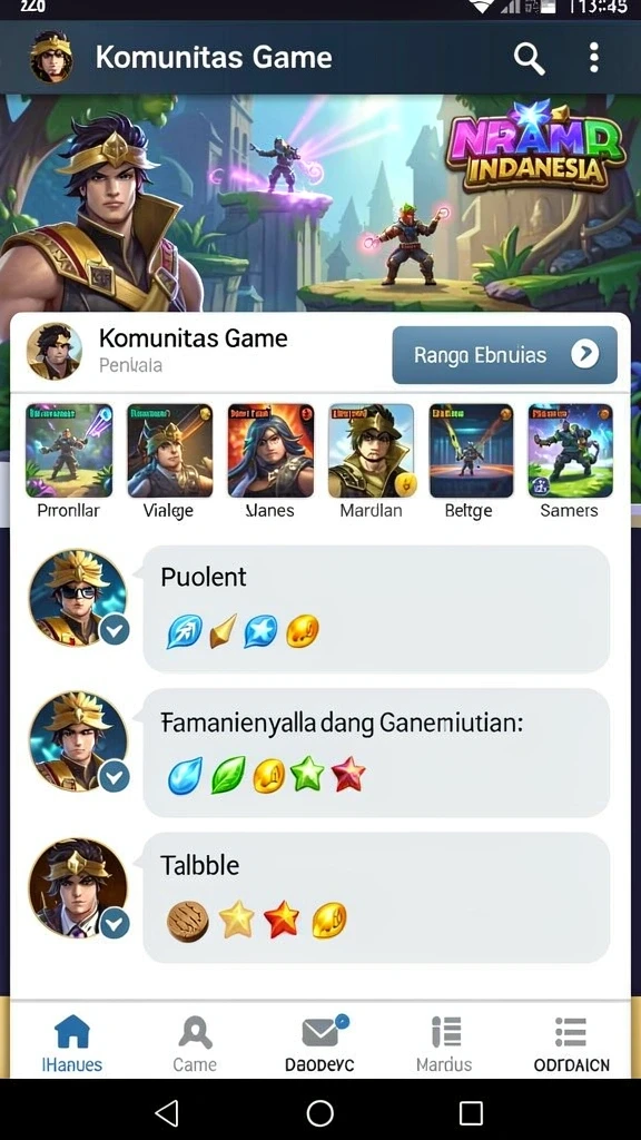 Menu interaksi sosial yang mudah digunakan.