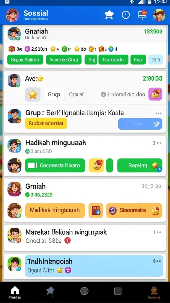 Fitur sosial untuk bermain bersama teman-teman.